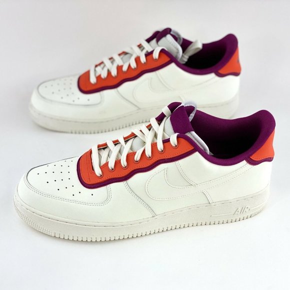 Nike Air Force 1 Low 07 LV8 Orange Berry Men's Size 12.5 Shoes White - Picture 2 of 11